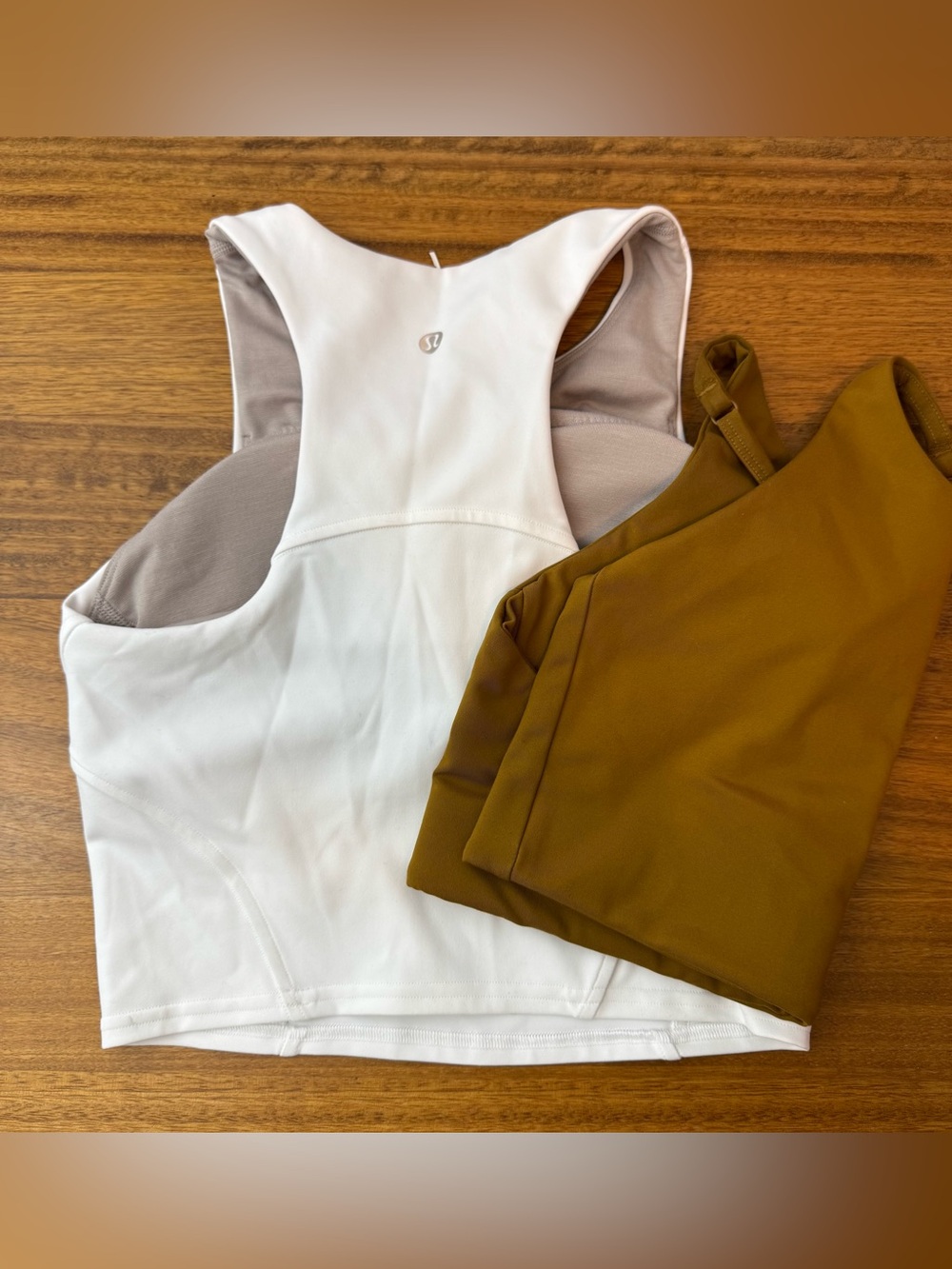 Bundle Lululemon White Crop Top Bra Size 4 and Girlfriend Collective bra M
